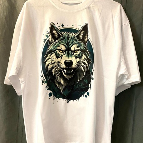 Over Size Beyaz Wolf