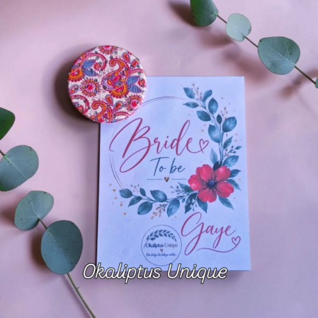 Kişiye Özel Bride to Be Çift Taraflı Cep Aynası