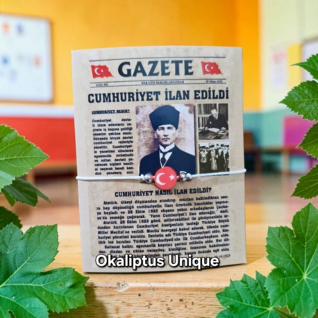 29 Ekim Cumhuriyetin İlanı Hatıra Kartı ve Bileklik Seti