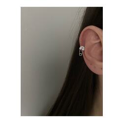 Taşlı Çengelli Detaylı Halka Tragus Piercing