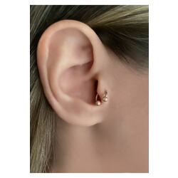Cerrahi Çelik Kadın Rose Rengi Yarım Halka Hediyelik Tragus Kıkırdak Piercing