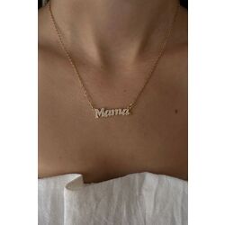 Çelik Mama Yazılı Kolye