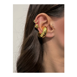 Çelik Kalın Boğumlu Kıkırdak Küpesi Earcuff