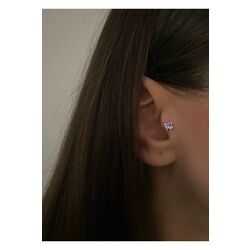 Silver Renkli Minimal Etnik Kalp Piercing Tragus