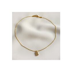 Kadın Gold Rengi Taşlı Harf Detaylı Choker Kolye