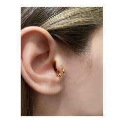 Cerrahi Çelik Kadın Gold Rengi Yarım Halka Hediyelik Tragus Kıkırdak Piercing
