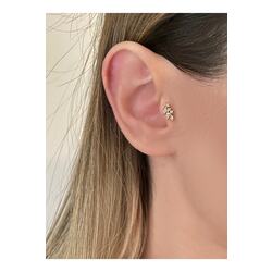 Kadın Gold Renkli Yaprak Tragus Kıkırdak Piercing