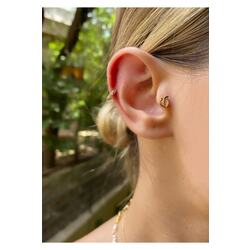 Kadın Gold Renkli Şeftali Tragus Kıkırdak Piercing