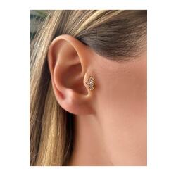 Kadın Baget Taşlı Gold Renkli Kıkırdak Tragus Piercing