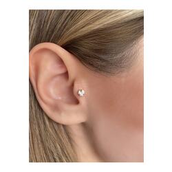 Cerrahi Çelik Gold Tek Taş Kalp Tragus , Kıkırdak , Piercing