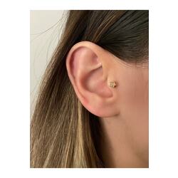 Kadın Gold Renkli Minimal Taşlı Yıldız Tragus Piercing