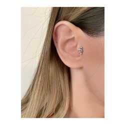 Kadın Silver Renkli Yaprak Tragus Kıkırdak Piercing