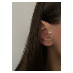 Kadın Gold Ikili Yıldız Tragus Kıkırdak Piercing