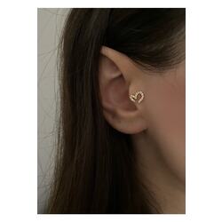 Kadın Gold Renkli Kırık Kalp Piercing Tragus