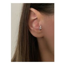 Kadın Silver Baget Taşlı Halka Tragus