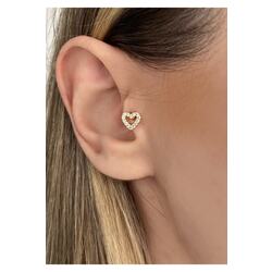 Gold Rengi Kalp Tragus Piercing Cerrahi Çelik 6mm