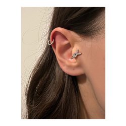Çelik Delik Gerektirmeyen Sıkıştırmalı Piercing Tragus