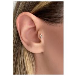 Gold Rengi Şimşek Tragus Piercing Cerrahi Çelik 6mm