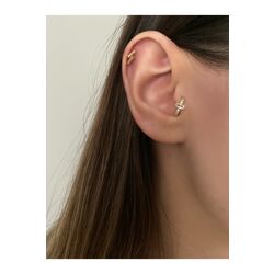 Kadın Gold Baget Taşlı Halka Tragus