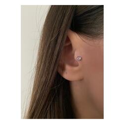 Kadın Minimal Kalpli Tragus Kıkırdak Piercing