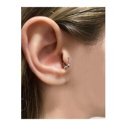 Cerrahi Çelik Kadın Silver Rengi Yarım Halka Hediyelik Tragus Kıkırdak Piercing