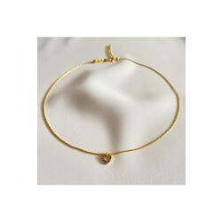 Kadın Gold Mini Renkli Kalp Choker Kolye