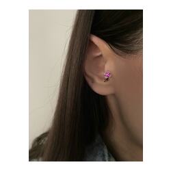 Cerrahi Çelik Renkli Taşlı Papatya Halka Tragus Piercing