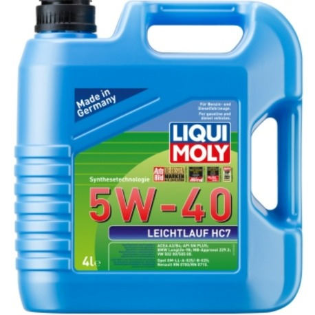 LIQUI MOLY Leichtlauf HC7 5W40 Sentetik Motor Yağı 4 Litre (1382) 5w-40