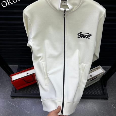 Pull And Bear STWD new Season Premium Front And Back Printed Cotton Zippered Cardigan 