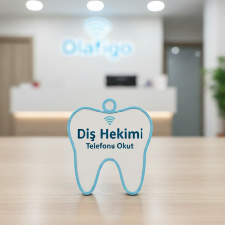 Diş Hekimi NFC Standı - Klinik İçin Akıllı Randevu ve Yorum Paneli