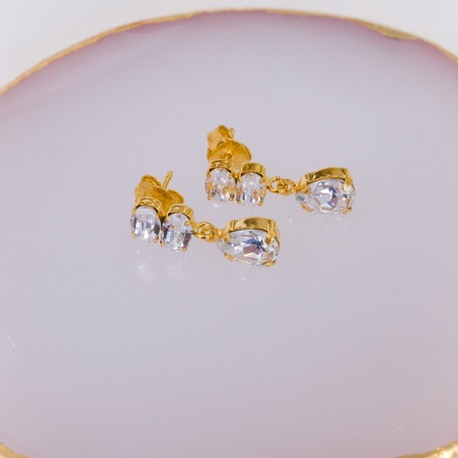 Golden Dewdrop Stream Küpe