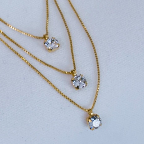 Triple Diamond Elegance Kolye