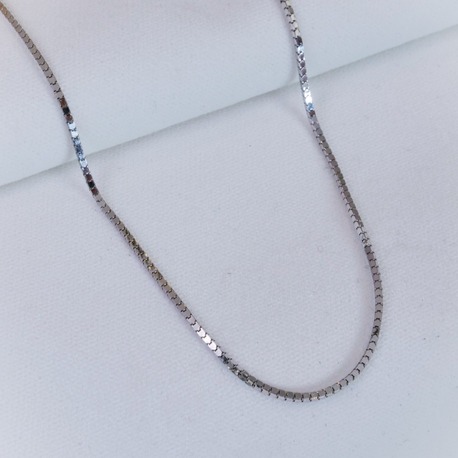 Silver Chain Cube Kolye