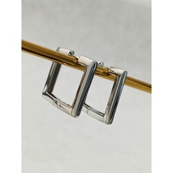 Silver Kare Küpe 2.5cm