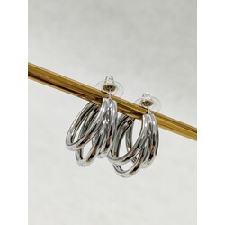 Silver 3lü Halka Küpe 2.5cm