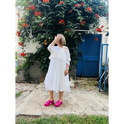 beyaz astarlı  pamuk elbise 