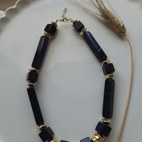 Siyah-Gold Kolye