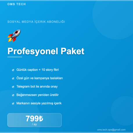 Günlük Instagram İçerik Planı + Kampanya Taslakları | 799₺/ay