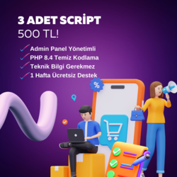 3 Adet Premium Script 500 TL