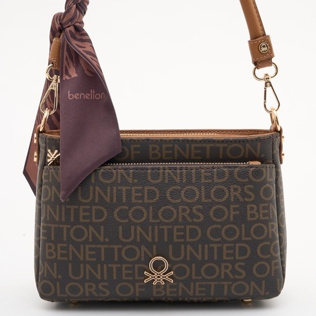 BENETTON Monogram Desen Orta Boy Kol Çantası bnt1898
