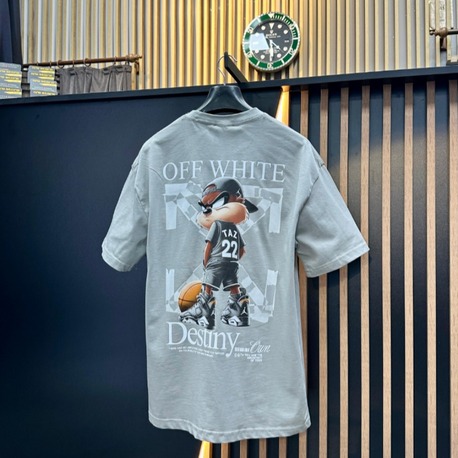 0FF W UNISEX TSHIRT GRİ