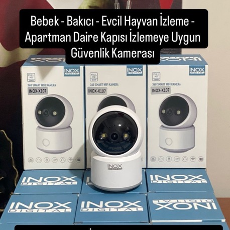 inoxdigital - X107 3MP Bebek / Bakıcı / Evcil Hayvan Kablosuz WİFİ Güvenlik Kamerası