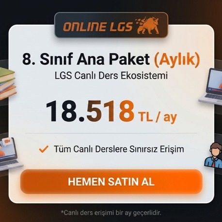Online LGS - 8. Sınıf Ana Paket (Aylık)