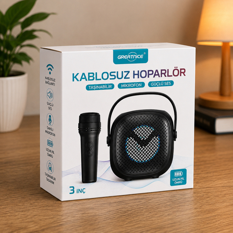 Kablosuz Hoparlör (Mikrofonlu)