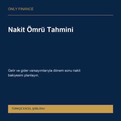 Nakit Ömrü Tahmini — Türkçe Excel