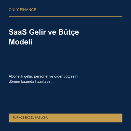 SaaS Gelir ve Bütçe Modeli — Türkçe Excel