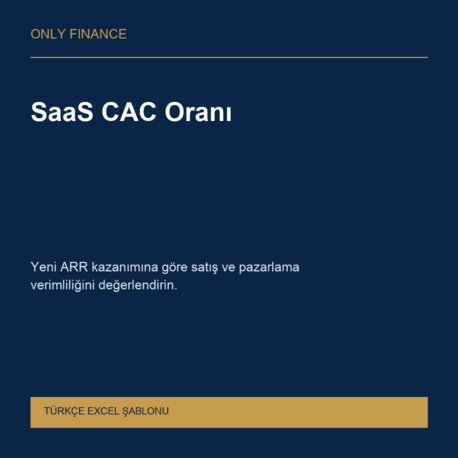 SaaS CAC Oranı — Türkçe Excel