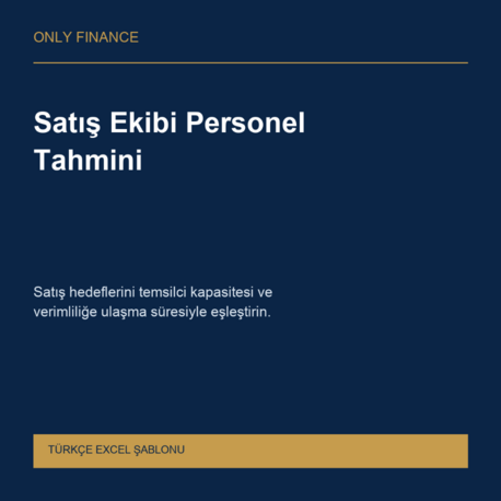 Satış Ekibi Personel Tahmini — Türkçe Excel