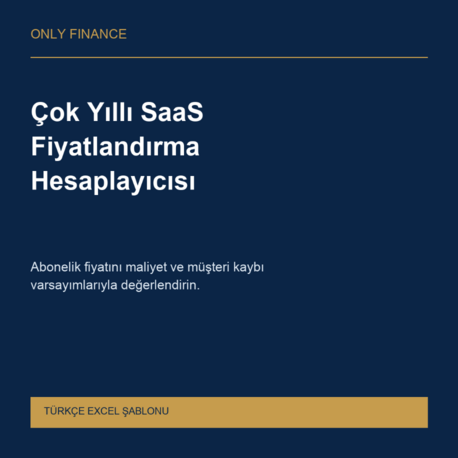 Çok Yıllı SaaS Fiyatlandırma Hesaplayıcısı — Türkçe Excel