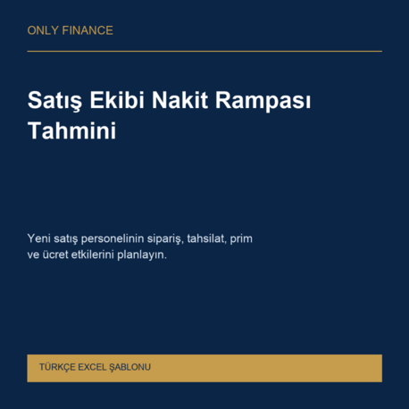 Satış Ekibi Nakit Akışı Tahmini — Türkçe Excel